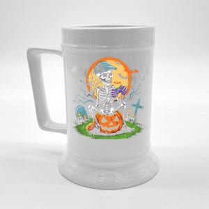 Halloween Skeleton Gamer Video Gaming Gift Beer Stein