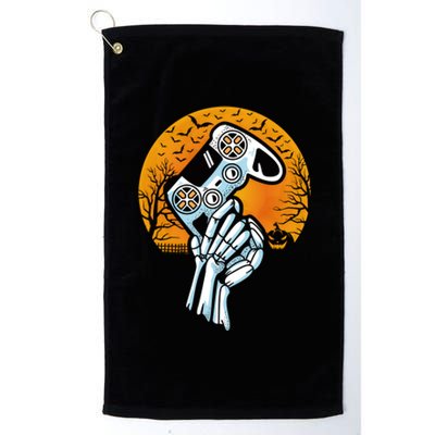 Halloween Skeleton Gamer Hand Controller Video Games Gaming Gift Platinum Collection Golf Towel