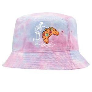 Halloween Skeleton Gamer Video Gaming Controller Pumpkin Gift Tie-Dyed Bucket Hat