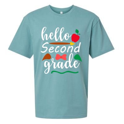 Hello Second Grade Team 2Nd Grade Back To School Teacher Meaningful Gift Sueded Cloud Jersey T-Shirt