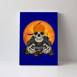 Halloween Skeleton Gamer Video Game Lover Gift Canvas