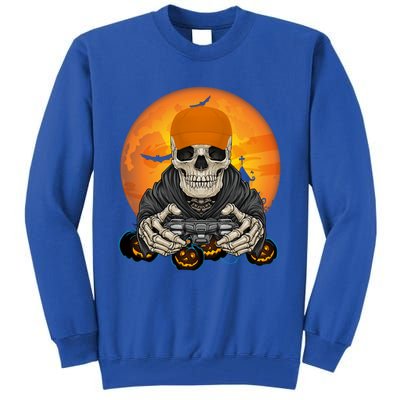 Halloween Skeleton Gamer Video Game Lover Gift Tall Sweatshirt