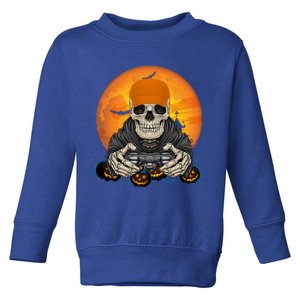 Halloween Skeleton Gamer Video Game Lover Gift Toddler Sweatshirt