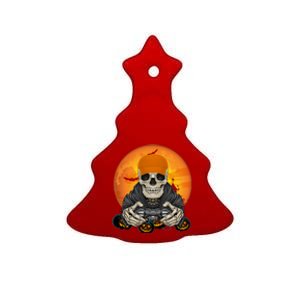 Halloween Skeleton Gamer Video Game Lover Gift Ceramic Tree Ornament