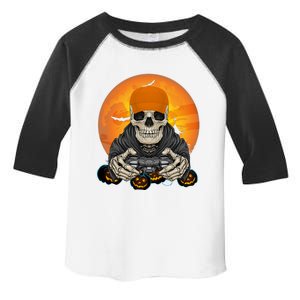 Halloween Skeleton Gamer Video Game Lover Gift Toddler Fine Jersey T-Shirt