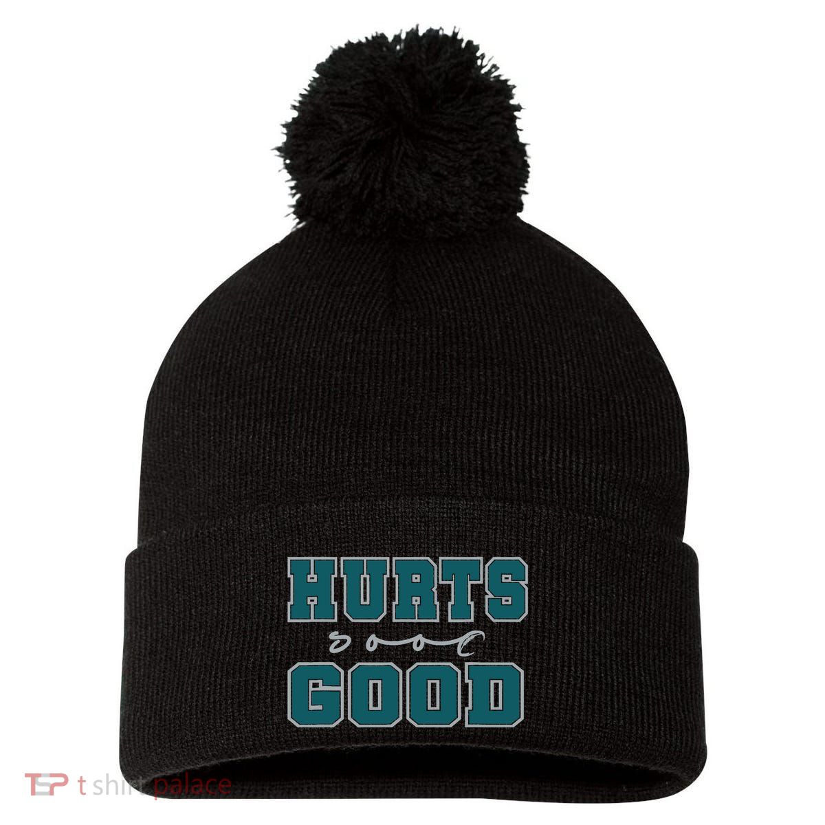 Hurts So Good Funny Meme Saying Graphic For Family Pom Pom 12in Knit Beanie