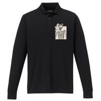 HALLOWEEN SKULL GRAPHIC PRINT FLEECE OVERSIZED Performance Long Sleeve Polo