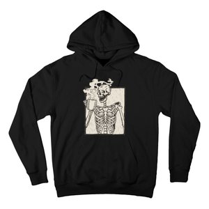 HALLOWEEN SKULL GRAPHIC PRINT FLEECE OVERSIZED Hoodie