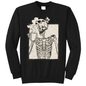 HALLOWEEN SKULL GRAPHIC PRINT FLEECE OVERSIZED Sweatshirt