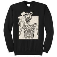 HALLOWEEN SKULL GRAPHIC PRINT FLEECE OVERSIZED Sweatshirt