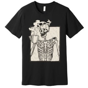 HALLOWEEN SKULL GRAPHIC PRINT FLEECE OVERSIZED Premium T-Shirt