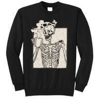 HALLOWEEN SKULL GRAPHIC PRINT FLEECE OVERSIZED Tall Sweatshirt