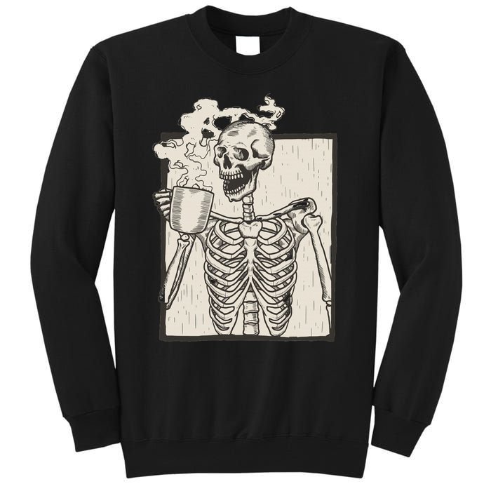 HALLOWEEN SKULL GRAPHIC PRINT FLEECE OVERSIZED Tall Sweatshirt