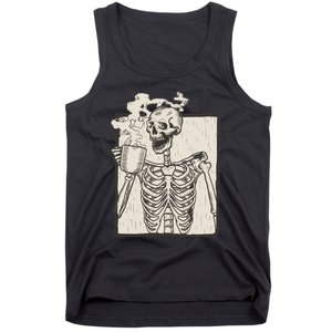 HALLOWEEN SKULL GRAPHIC PRINT FLEECE OVERSIZED Tank Top