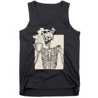 HALLOWEEN SKULL GRAPHIC PRINT FLEECE OVERSIZED Tank Top