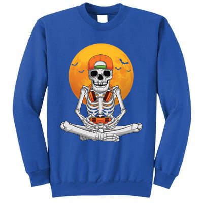 Halloween Skeleton Gamer Video Gaming Teens Funny Gift Tall Sweatshirt