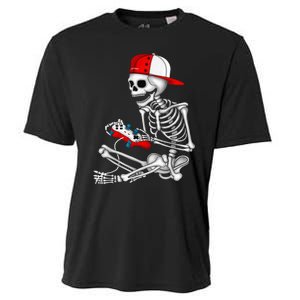 Halloween Skeleton Gamer Video Gaming Gift Games Lover Cooling Performance Crew T-Shirt