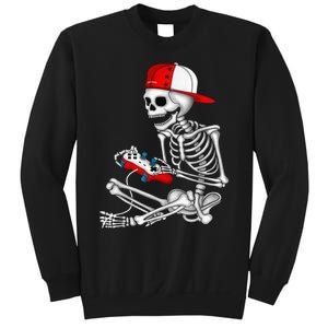 Halloween Skeleton Gamer Video Gaming Gift Games Lover Sweatshirt