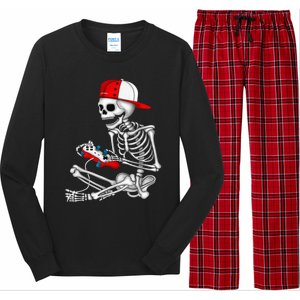 Halloween Skeleton Gamer Video Gaming Gift Games Lover Long Sleeve Pajama Set