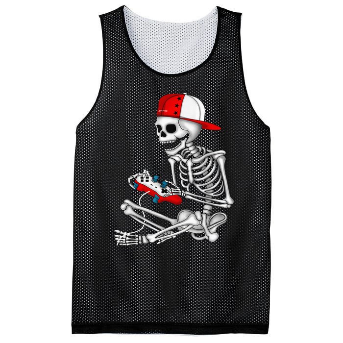 Halloween Skeleton Gamer Video Gaming Gift Games Lover Mesh Reversible Basketball Jersey Tank