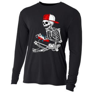 Halloween Skeleton Gamer Video Gaming Gift Games Lover Cooling Performance Long Sleeve Crew