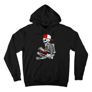 Halloween Skeleton Gamer Video Gaming Gift Games Lover Tall Hoodie