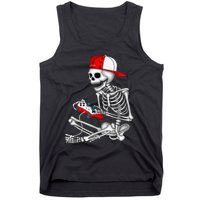 Halloween Skeleton Gamer Video Gaming Gift Games Lover Tank Top