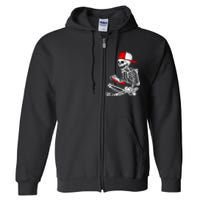 Halloween Skeleton Gamer Video Gaming Gift Games Lover Full Zip Hoodie