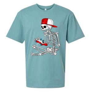 Halloween Skeleton Gamer Video Gaming Gift Games Lover Sueded Cloud Jersey T-Shirt