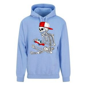 Halloween Skeleton Gamer Video Gaming Gift Games Lover Unisex Surf Hoodie