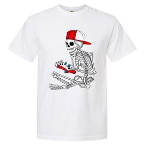 Halloween Skeleton Gamer Video Gaming Gift Games Lover Garment-Dyed Heavyweight T-Shirt