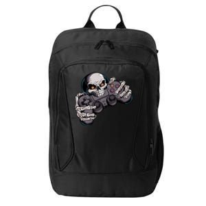 Halloween Skeleton Gaming Pumpkin Controller Video Gamer Funny Gift City Backpack