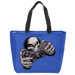 Halloween Skeleton Gaming Pumpkin Controller Video Gamer Funny Gift Zip Tote Bag