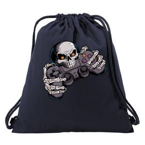 Halloween Skeleton Gaming Pumpkin Controller Video Gamer Funny Gift Drawstring Bag