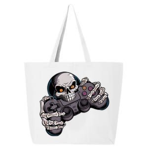 Halloween Skeleton Gaming Pumpkin Controller Video Gamer Funny Gift 25L Jumbo Tote