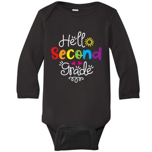 Hello Second Grade Fun 2nd Grade Back To School Gift Baby Long Sleeve Bodysuit