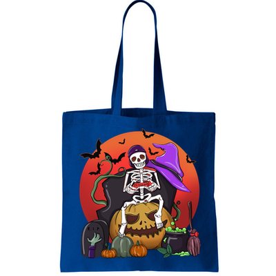 Halloween Skeleton Gamer With Controller Graveyard Pumpkin Gift Bag