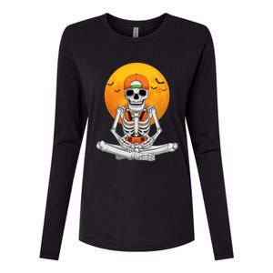 Halloween Skeleton Gamer Video Gaming Boy Teens Womens Cotton Relaxed Long Sleeve T-Shirt