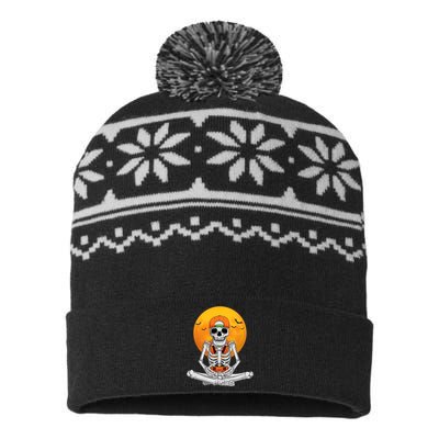 Halloween Skeleton Gamer Video Gaming Boy Teens USA-Made Snowflake Beanie