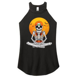 Halloween Skeleton Gamer Video Gaming Boy Teens Women's Perfect Tri Rocker Tank