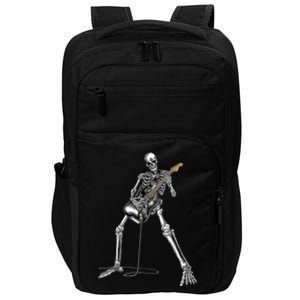 Happy Skeleton Guitar Guy Spooky Halloween Rock Band Concert Impact Tech Backpack