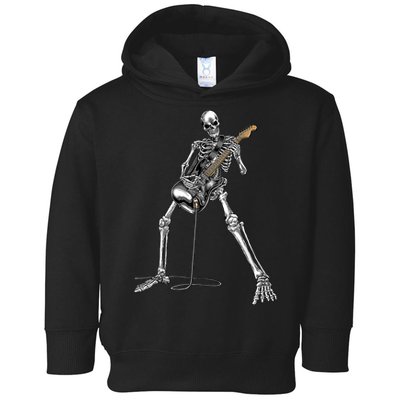Happy Skeleton Guitar Guy Spooky Halloween Rock Band Concert Toddler Hoodie