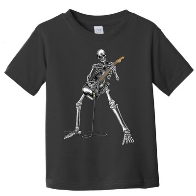 Happy Skeleton Guitar Guy Spooky Halloween Rock Band Concert Toddler T-Shirt
