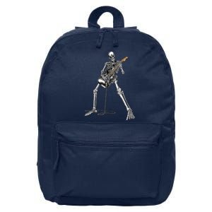 Happy Skeleton Guitar Guy Spooky Halloween Rock Band Concert 16 in Basic Backpack