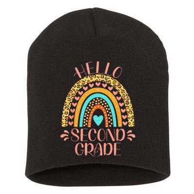 Hello Second Grade 2nd Grade Teacher Back To School Short Acrylic Beanie