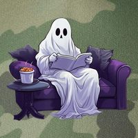 Halloween Scary Ghost Reading Book Sofa Book Worm  Wo Legacy Tie Dye Trucker Hat