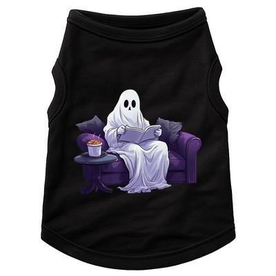 Halloween Scary Ghost Reading Book Sofa Book Worm  Wo Doggie Tank