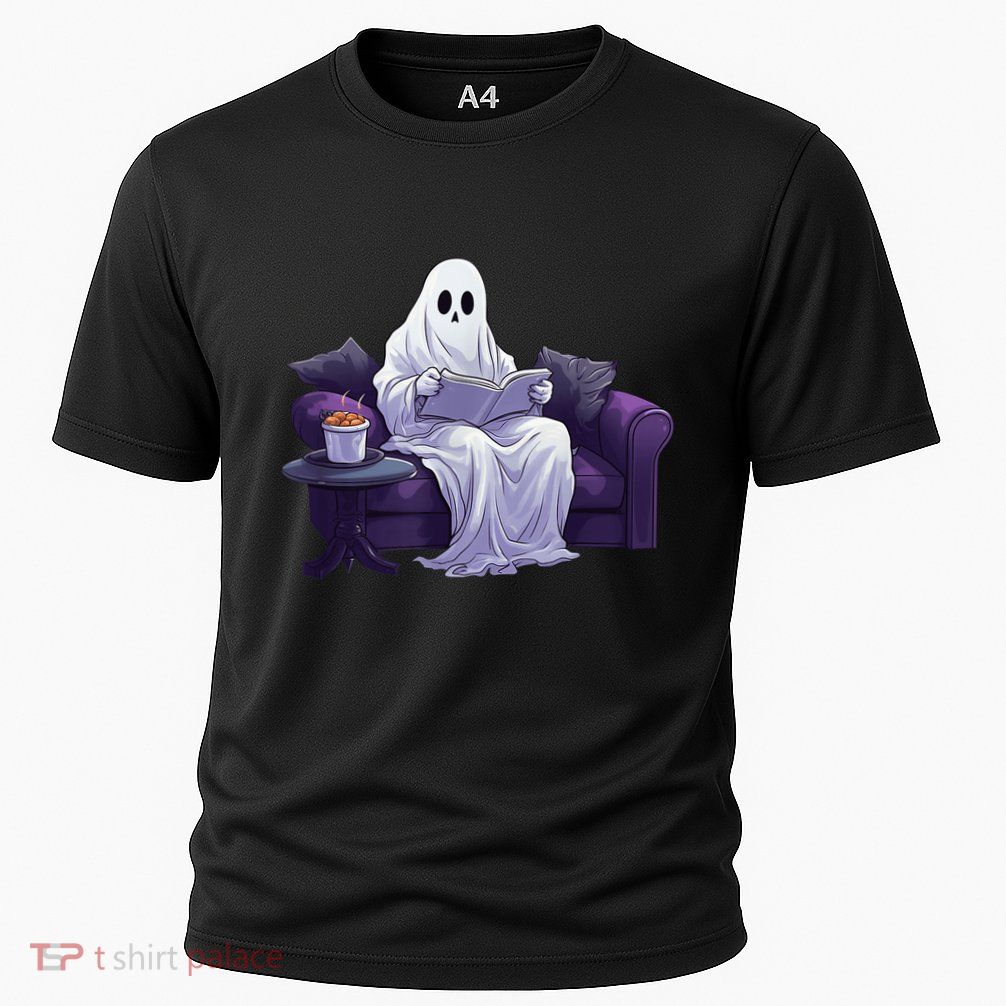 Halloween Scary Ghost Reading Book Sofa Book Worm  Wo Performance Shirt