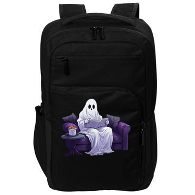 Halloween Scary Ghost Reading Book Sofa Book Worm  Wo Impact Tech Backpack