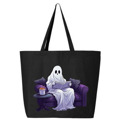 Halloween Scary Ghost Reading Book Sofa Book Worm  Wo 25L Jumbo Tote